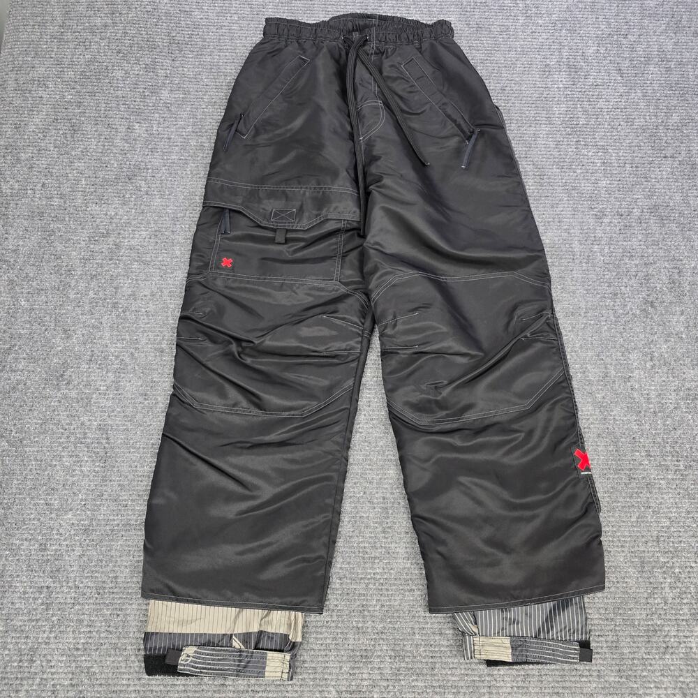 Quiksilver Mechanical X Snow Pants Mens Small Black Y2K Cargo Ski Snowboard